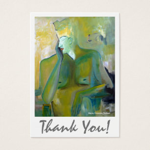 Cartes De Visite Merci artistique Abstrait doré beige vert