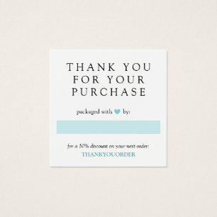 Cartes De Visite Merci Cardiaque Turquoise À L'Ordre