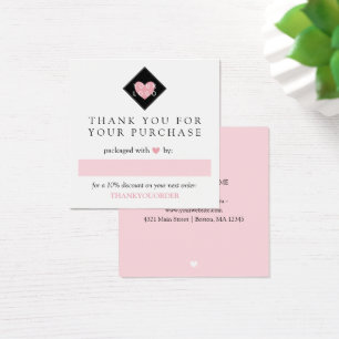 Cartes De Visite Merci Coeur Rose Pour Commander Votre Logo