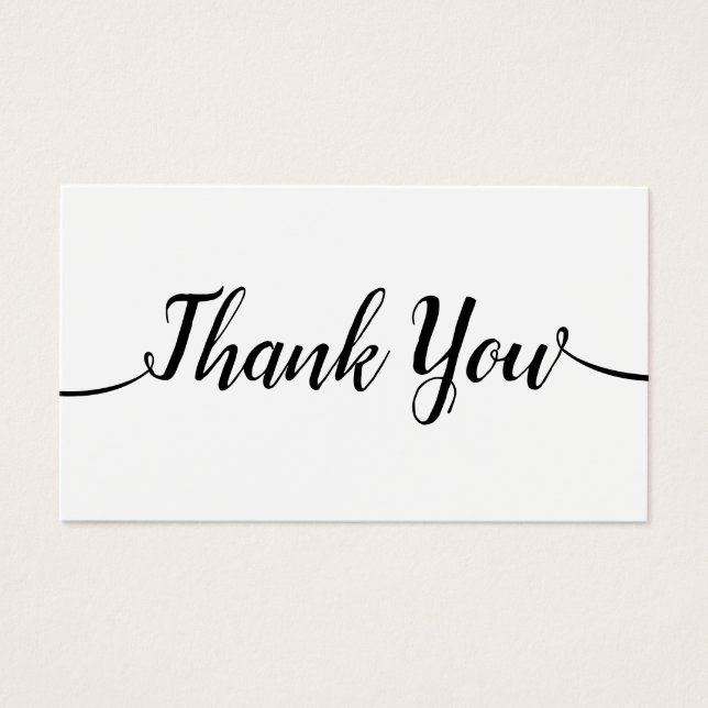 Cartes De Visite Merci de calligraphie manuscrite simple (Devant)