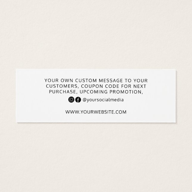 Cartes De Visite Merci de commande de script moderne élégant (Dos)