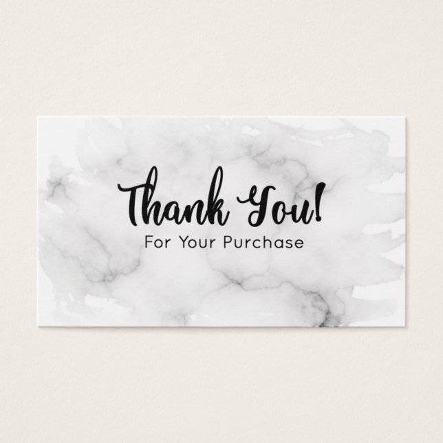 Cartes De Visite Merci de marbre pour votre achat (Devant)