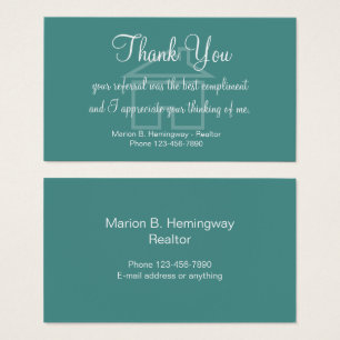 Cartes De Visite Merci de référence immobilier