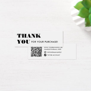 Cartes De Visite Merci de revendeurs en ligne minimaliste d'affaire