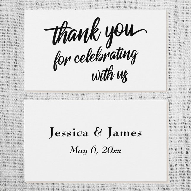 Cartes De Visite Merci de script minimal pour célébrer avec nous (Créateur téléchargé)