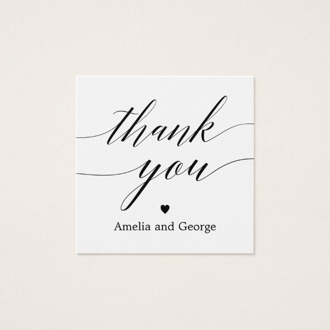 Cartes De Visite Merci Mariage DE COULEUR MODIFIABLE Tags #MSC (Devant)