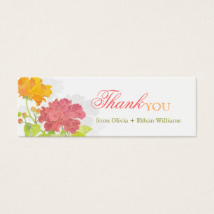 Cartes De Visite Merci Mariage Red Orange Peony Favoriser Tags