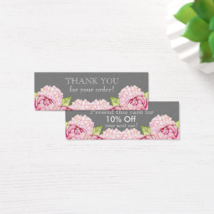 Cartes De Visite Merci mince floral de Watecolor avec la remise