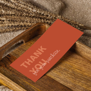 Cartes De Visite Merci Minimaliste En Terracotta Pour Votre Achat