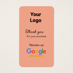 Cartes De Visite Merci pour commander Google avis ajouter logo site