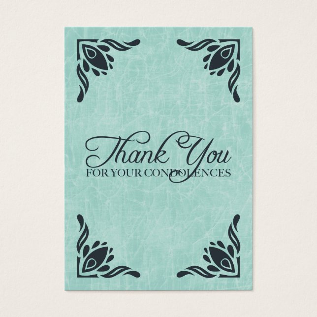 Cartes De Visite merci pour vos condoléances (Devant)