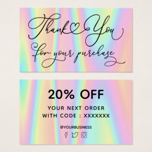 Cartes De Visite merci pour votre achat