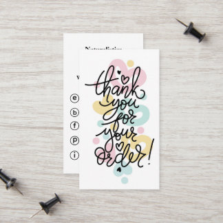 Cartes de visite Merci pour votre commande