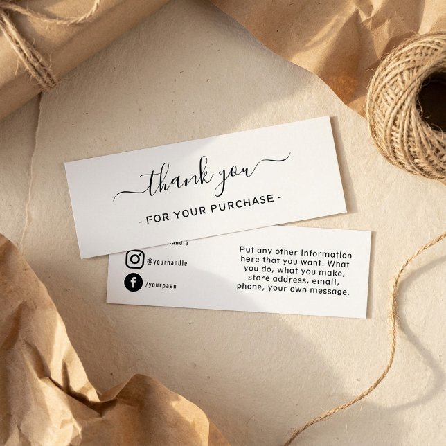 Cartes De Visite Merci pour votre commande, médias sociaux (Thank you for your order, social media.)