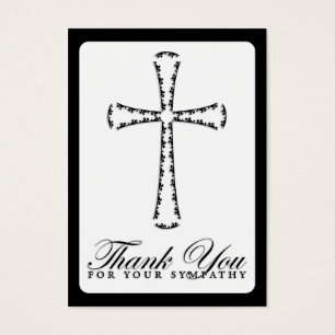 Cartes De Visite merci pour votre sympathie (croix élégante)