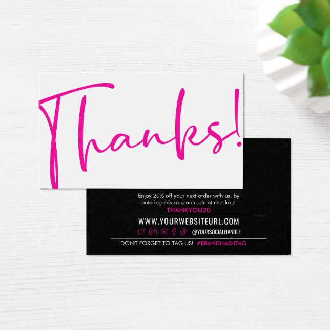 Cartes De Visite Merci ! Remise client moderne décontractée Inserti (Bureau)