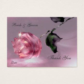 Cartes De Visite Merci rose Mariage