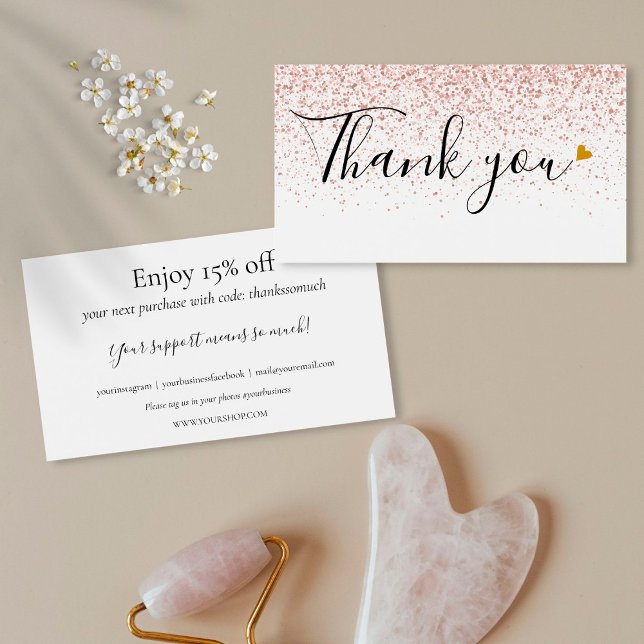 Cartes De Visite Merci rose Parties scintillant Pour La Remise Shop (Créateur téléchargé)