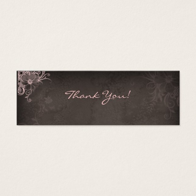 Cartes De Visite Merci Signet rose Brown (Devant)