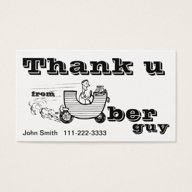 Cartes De Visite Merci U - de Uber Guy (Devant)