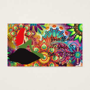 Cartes De Visite Mermaid à tête rouge psychédélique assis à Thunder