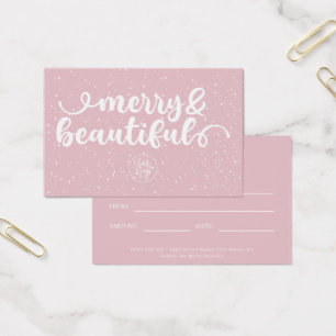 Cartes De Visite Merry & Beautiful Blush Pink certificat cadeau