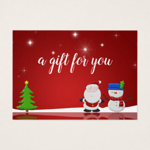 Cartes De Visite Merry Christmas Snowman et Père Noël certificat ca