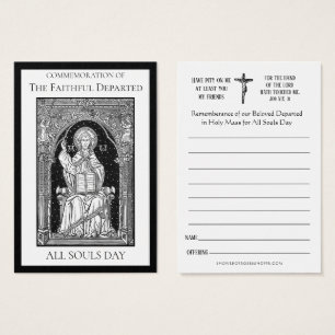 Cartes De Visite Messes commémoratives de la fête des âmes Décédées