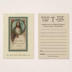 Cartes De Visite Messes commémoratives de la fête des âmes Décédées