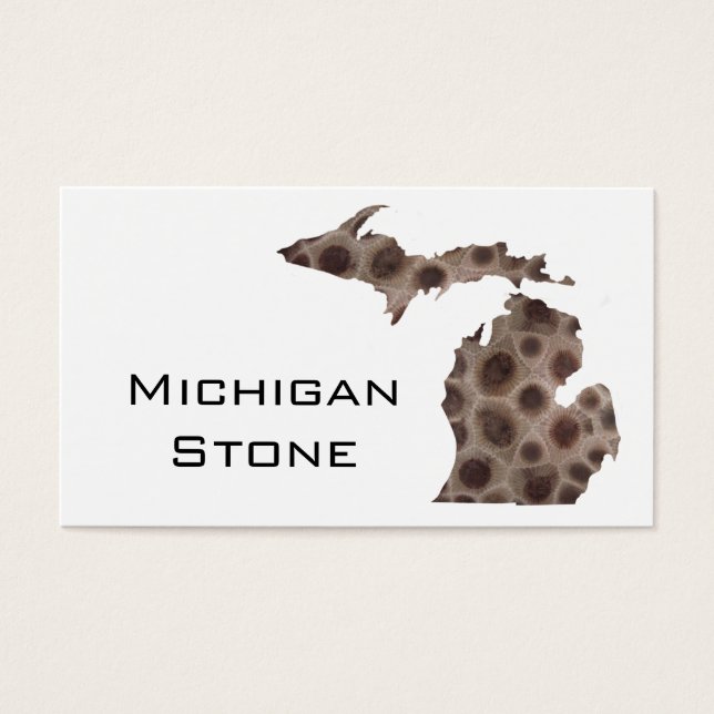 Cartes De Visite Michigan Petoskey Stone, mitaine des Grands Lacs (Devant)