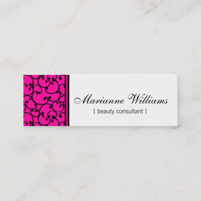 Cartes de visite micro de beauté de damassé de (Devant)