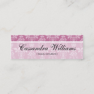 Cartes de visite micro de beauté rose de damassé