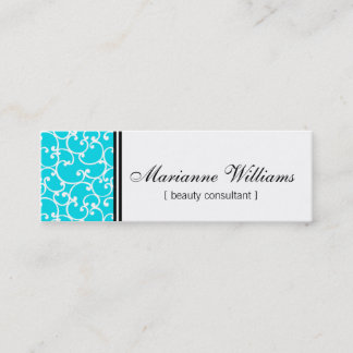 Cartes de visite micro de beauté turquoise de
