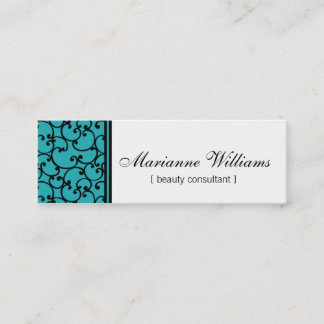 Cartes de visite micro de beauté turquoise de