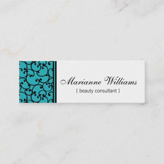 Cartes de visite micro de beauté turquoise de (Devant)