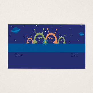 Cartes De Visite mignonne alien famille d'espace planètes callin pe