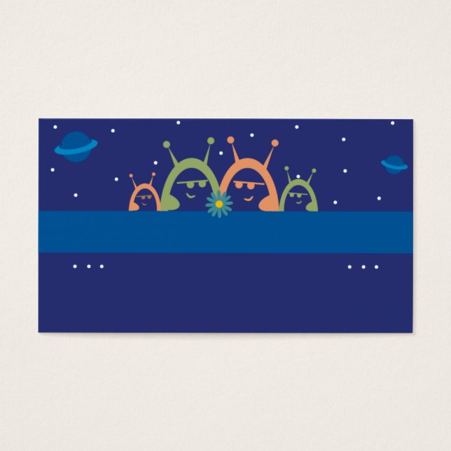 Cartes De Visite mignonne alien famille d'espace planètes callin pe (Devant)