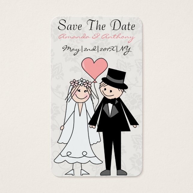 Cartes De Visite Mignonne et originale enregistrer la date (Devant)
