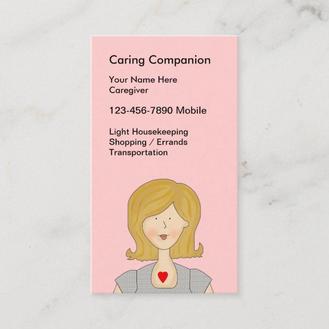 Cartes de visite mignonnes pour soignant simples (Devant)