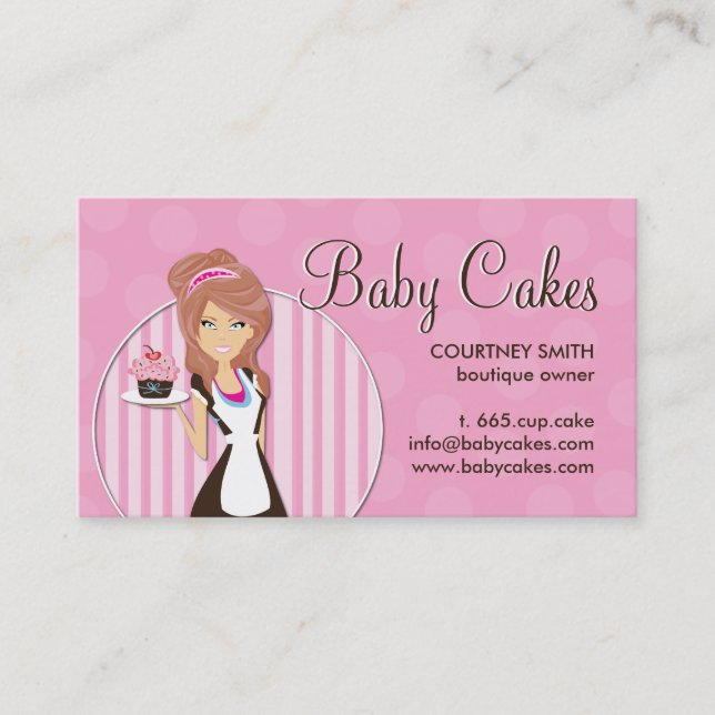 Cartes de visite mignons de petit gâteau (Devant)