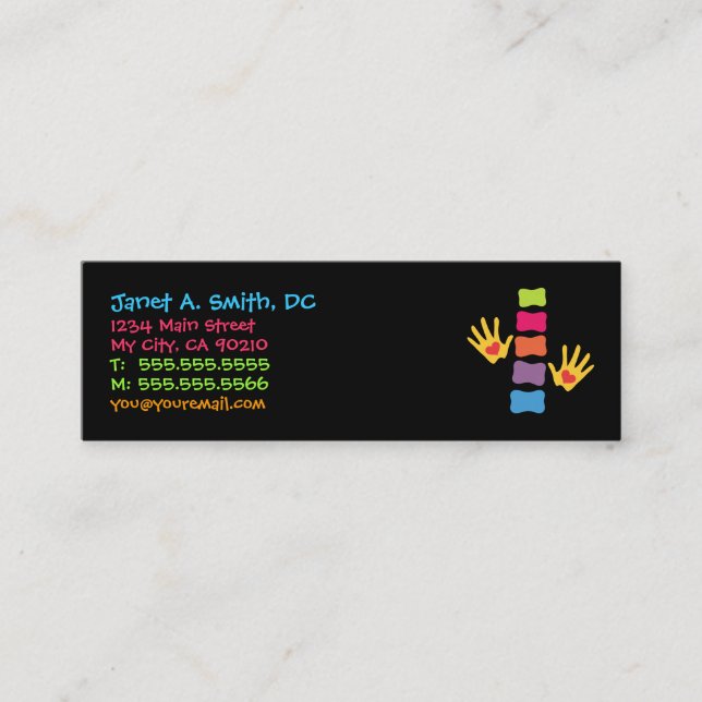 Cartes de visite minces lunatiques de chiropractie (Devant)