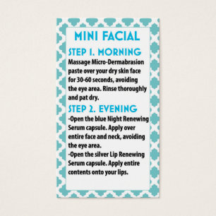Cartes De Visite Mini Facial R +F card- R + F faciale