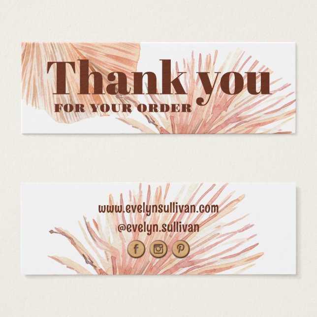 Cartes De Visite mini paquet boho tropical insérer (Devant & derrière)