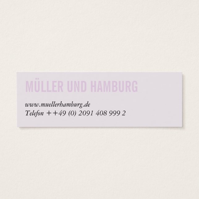 Cartes De Visite Mini Visitenkarten queerformat (Dos)