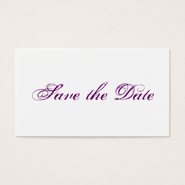 Cartes De Visite Mini wedding save the Date cards in purple (Devant)
