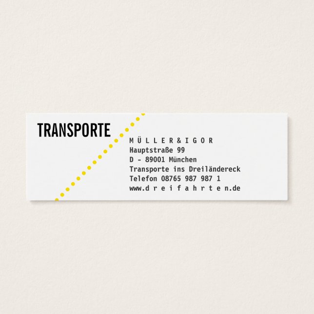 Cartes de visite miniatures de transport (Dos)