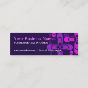 Cartes de visite miniatures modernes rose violet