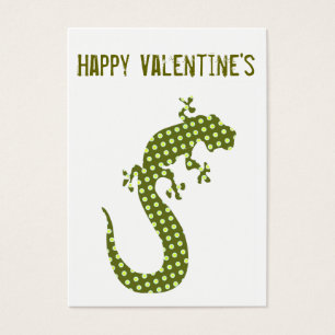 Cartes De Visite Minicard de Valentine de lézard vert