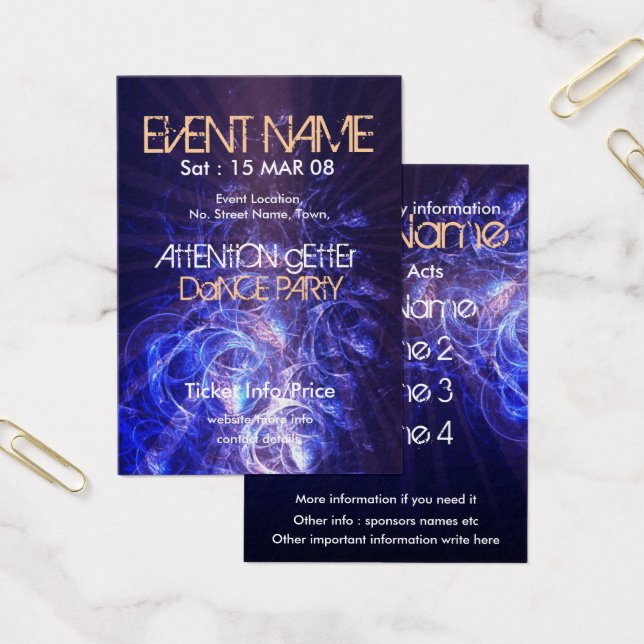 Cartes De Visite miniFLYER DE FÊTE D'ÉVÉNEMENT #005 (Bureau)