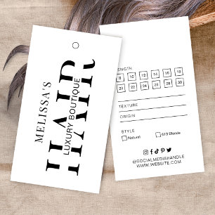 Cartes De Visite Minimaliste Prolongations de cheveux Boutique Hang